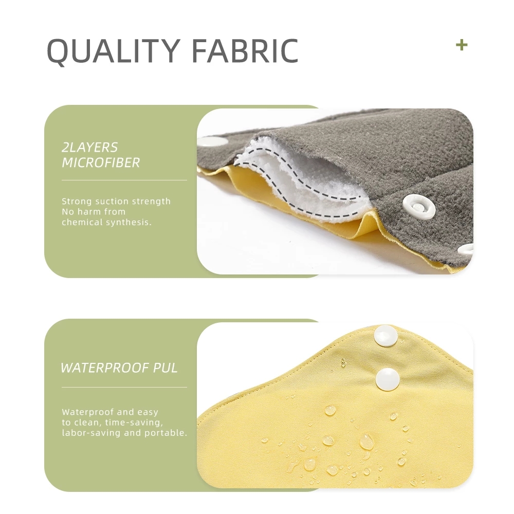 Happyflute 5pcs/set Small Size Washable Comfortable And Environmentally Eco-Friendly Bamboo Charcoal Menstrual Pad Mama Pads