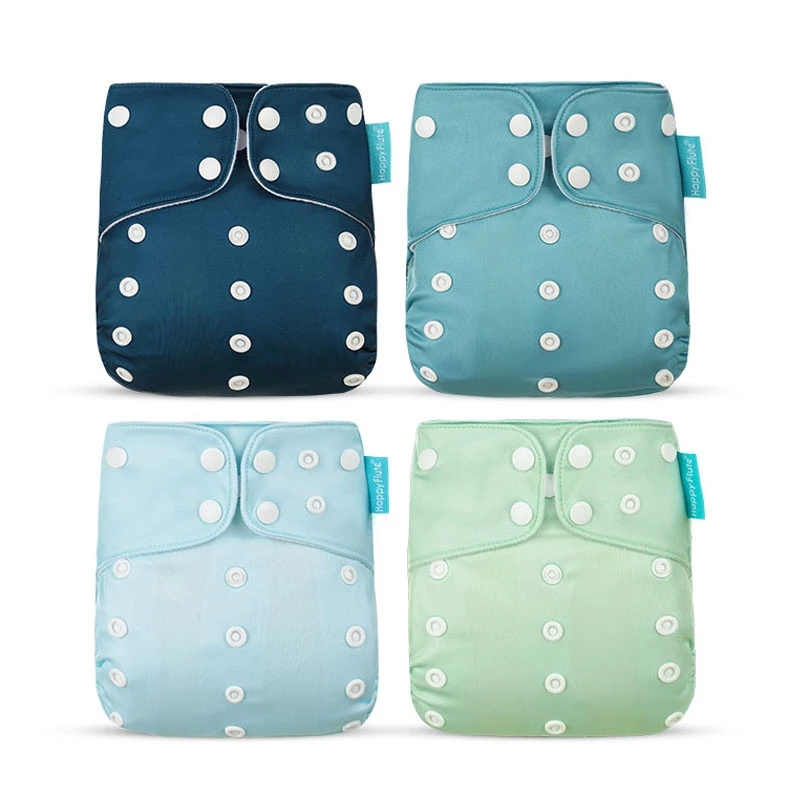 Happyflute 4Pcs/Set Baby Cloth Diaper Pocket Diaper Waterproof Cover Nappies Reusable Washable Adjustable Pocket Fashion Diapers