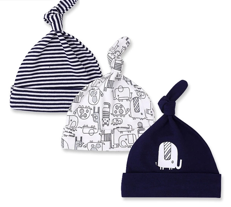 Happyflute 3pieces/lot Baby Hat&Caps 100% Cotton Printed Baby Hat&Caps For 0-6 Month Baby Boys and Girls