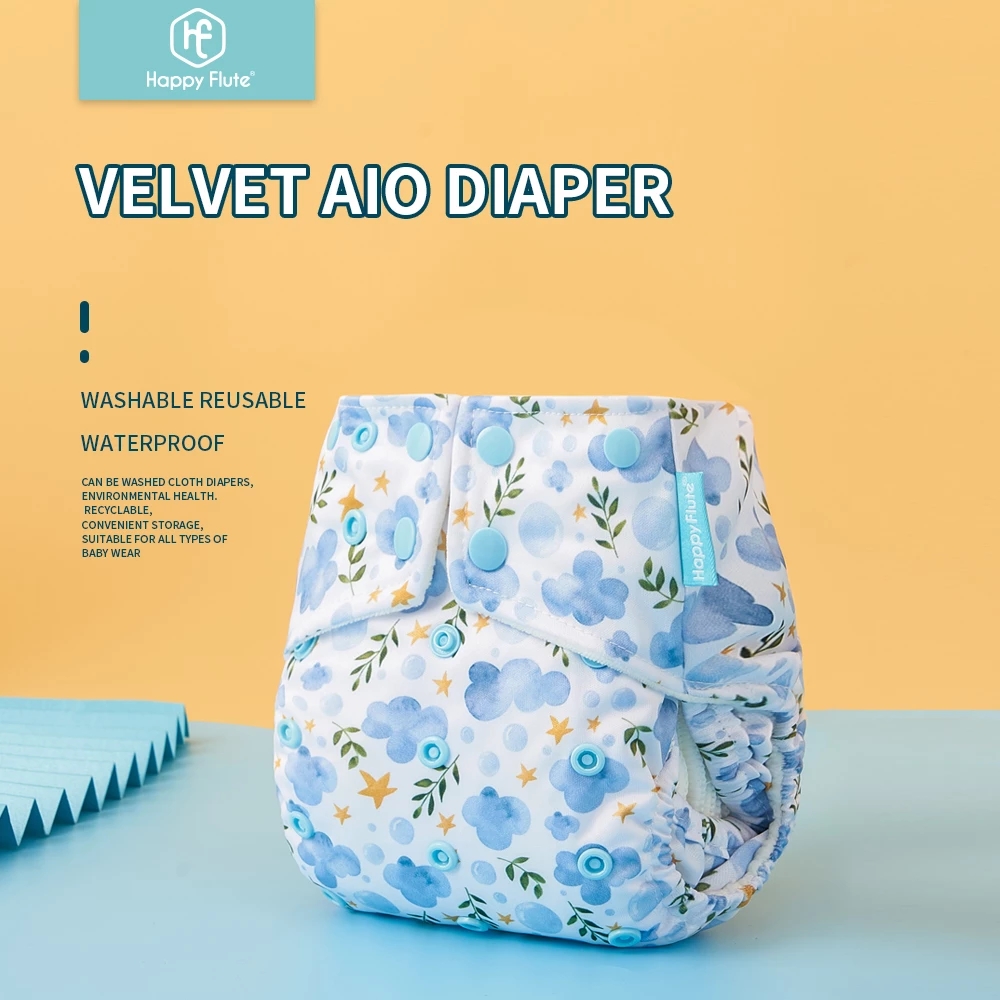 Happyflute New Design Soft Velvet Inner Cloth Diaper Removable Bamboo Cotton Microfiber Insert Super Absorbent Daily&Night Nappy
