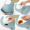 Happyflute 23*30cm Adjustable Waterproof Children's Food Grade Silicone Bib Easy To Clean Baby Saliva Eating Bibs