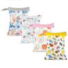 Happyflute Portable 30*40CM Diaper Wet Bag Waterproof Two Zippered Cute Prints Wet Dry Diaper Bag With Handle Wetbags