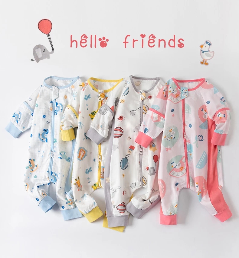 HappyFlute Newborn Products Baby Two Way Zipper Muslin Summer Use Thick Front And Thin Back Cotton-Padded Cover Sleeping Bag
