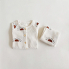 Happyflute Waffle Cotton Soft Baby Underwear Spring And Autumn Home Clothing Kids Sets Printed Cartoon Children's Clothes