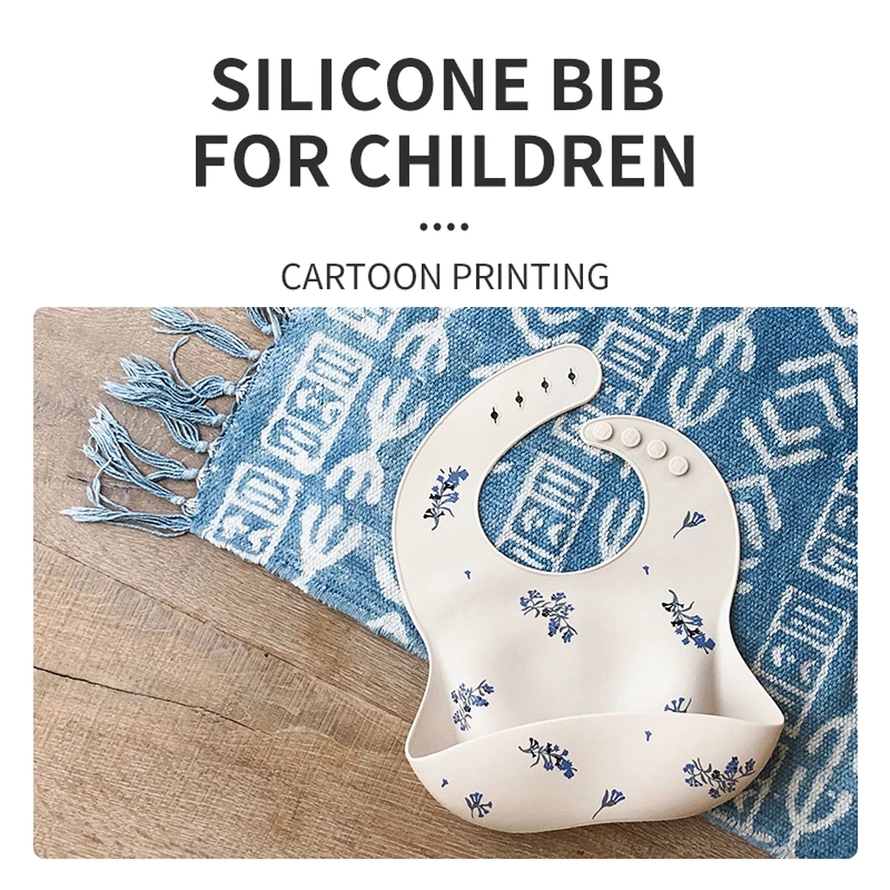 Happyflute Ins Design Children's Infant Silicone Bib High-Value Nordic Danish Food-Grade Silicone Baby Feeding Bibs