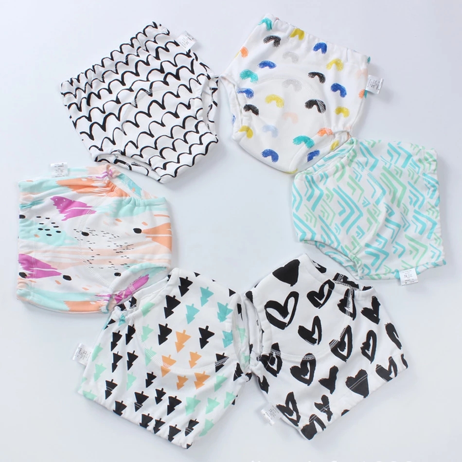 Happyflute 2piece/set Cloth Cotton Diaper Washable Reusable Training Underwear Unisex Training Pant