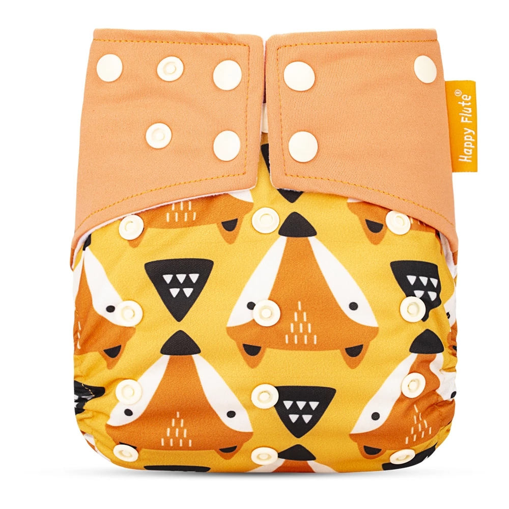 Happy Flute Eco-Friendly Cloth Diaper Washable Reusable Nappy With Suede Cloth Inner For 0-2 Years Baby