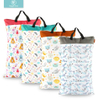 Happy flute 1 pcs Large Hanging Wet/Dry Pail Bag for Cloth Diaper,Inserts,Nappy, Laundry With Two Zippered Waterproof,Reusable