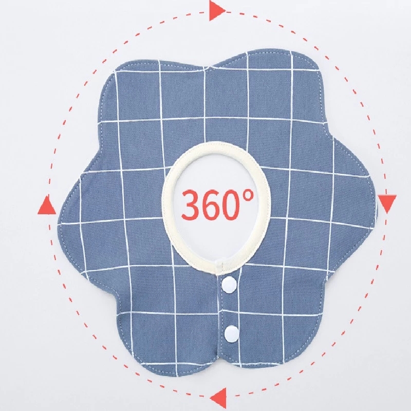 HappyFlute 360° Degree Rotate Flower Design Cotton Reusable Unisex Waterproof Baby Bandana Drool Bibs