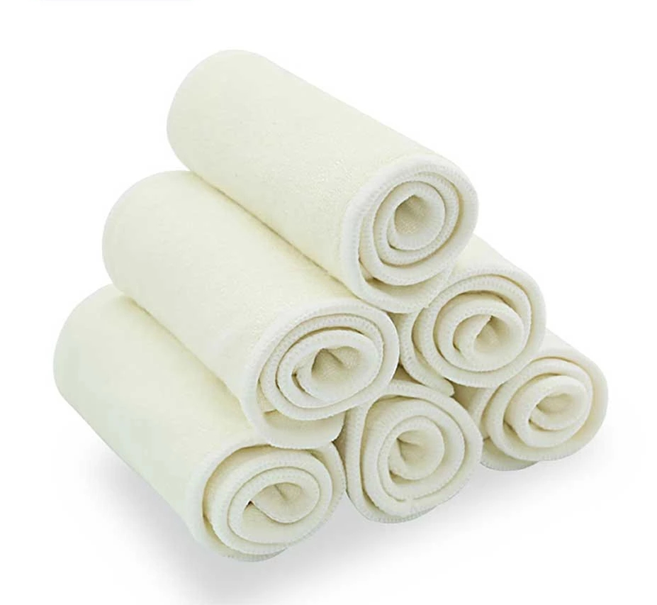 Happy Flute 5/10 pcs 4 layers bamboo Liner Insert For Baby Cloth Diaper Nappy Natural Bamboo Washable