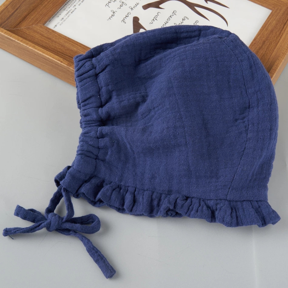 Happyflute Muslin Cotton Baby Hat Headwear Solid Color Newborn Accessories